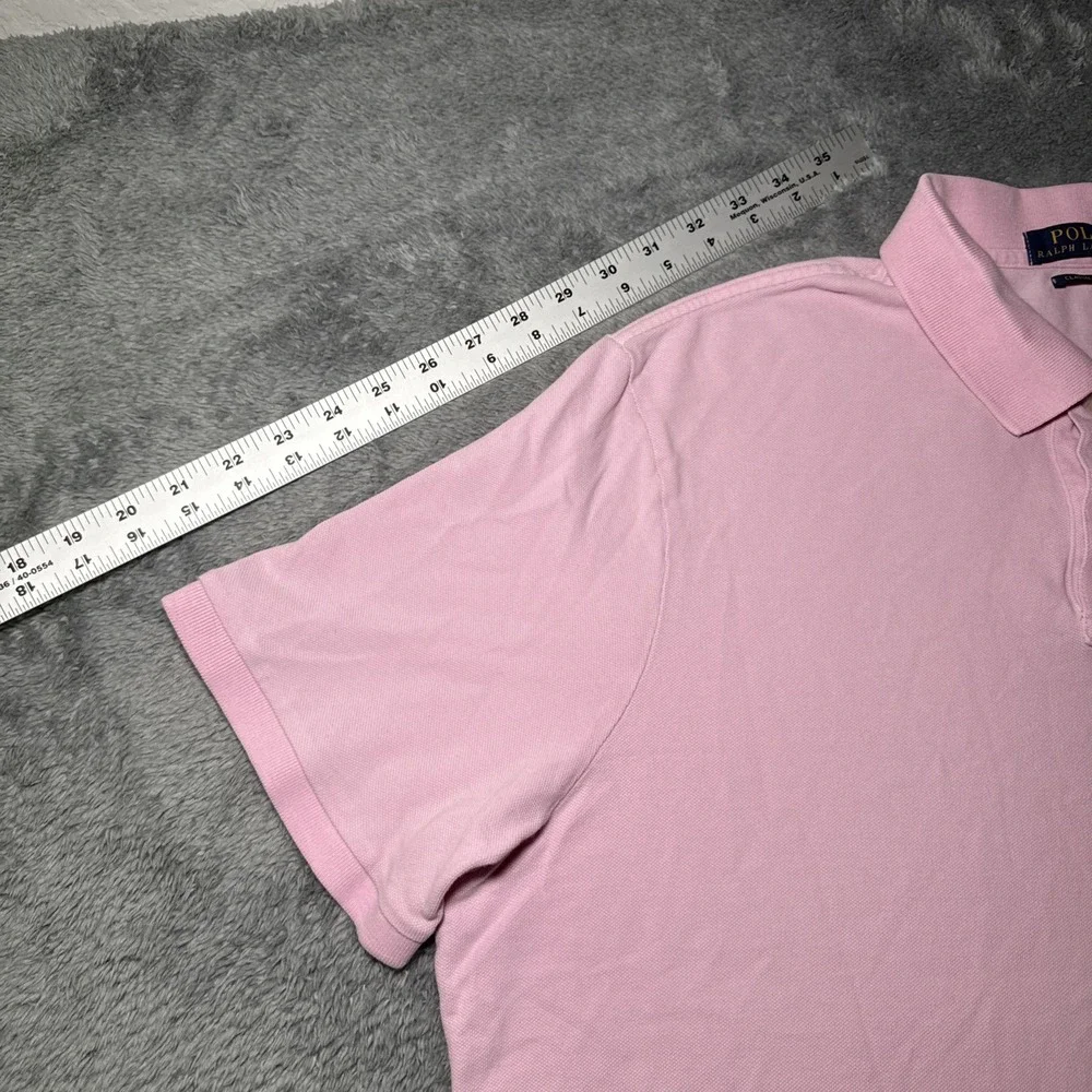 Polo Ralph Lauren Men's XL Light Pink Classic Fit Short Sleeve Shirt Blue Pony